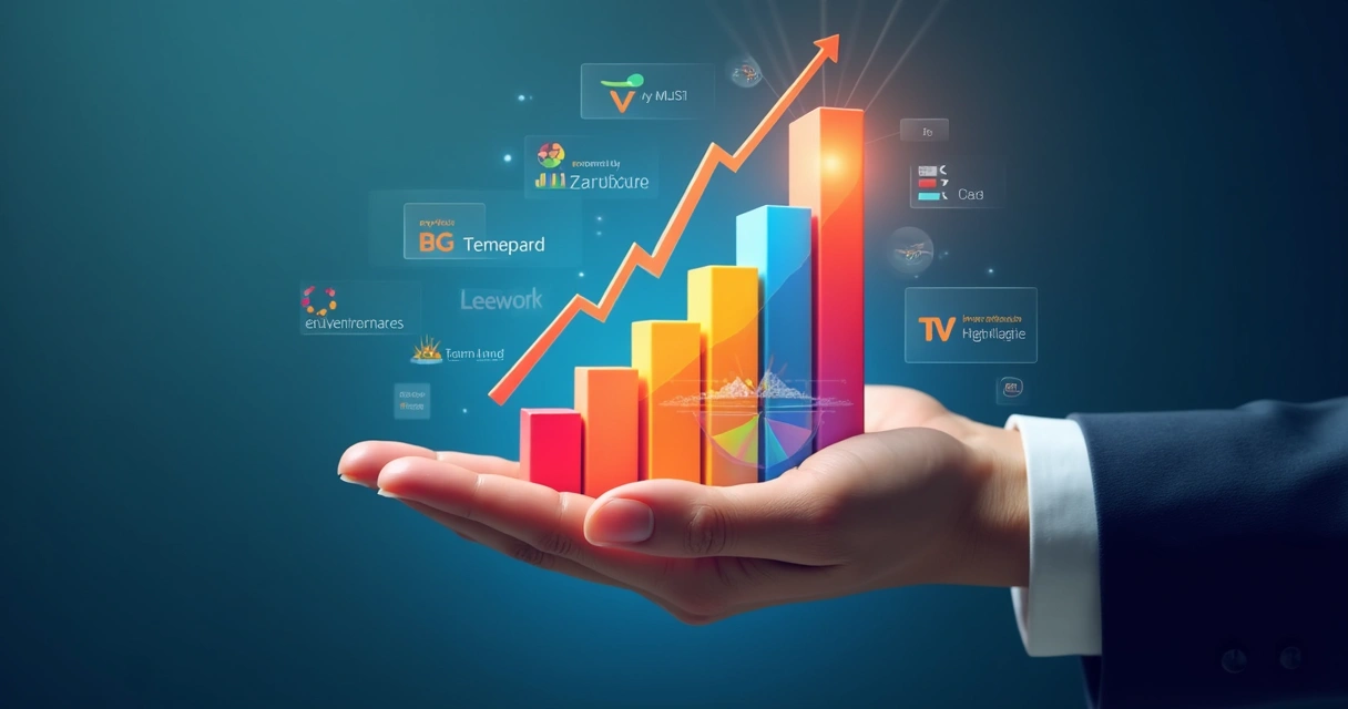 Gráficos mostrando crescimento da força da marca 