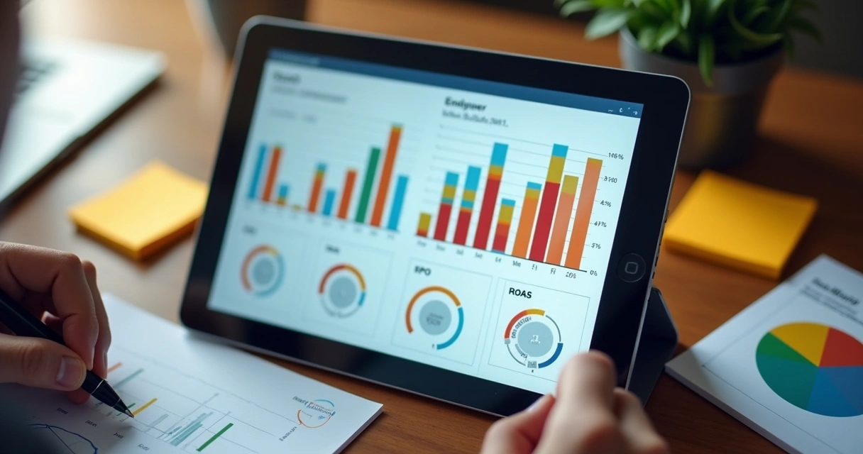 Gráficos de desempenho de campanhas digitais 