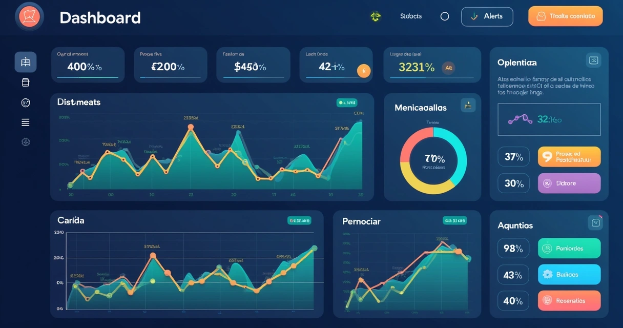 Dashboard digital com gráficos e fatores de risco em destaque