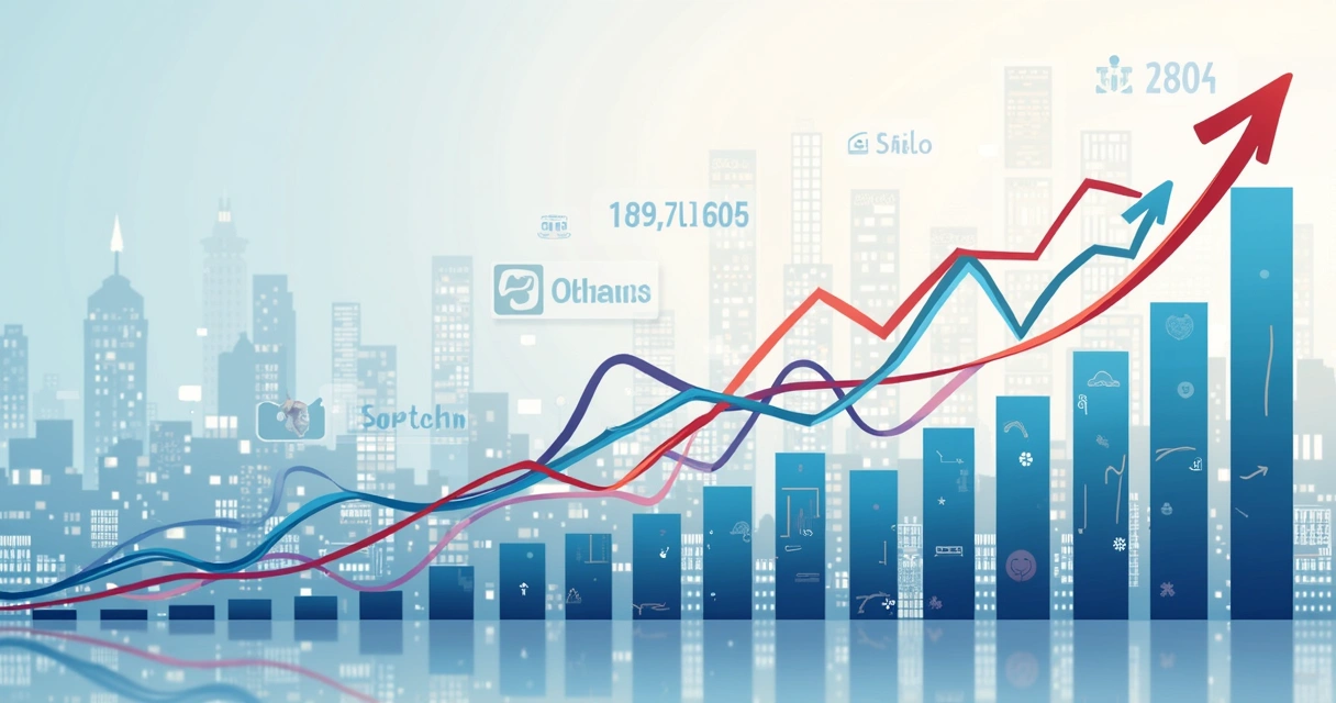 Gráficos de múltiplos de empresas do mesmo setor em mercado. 