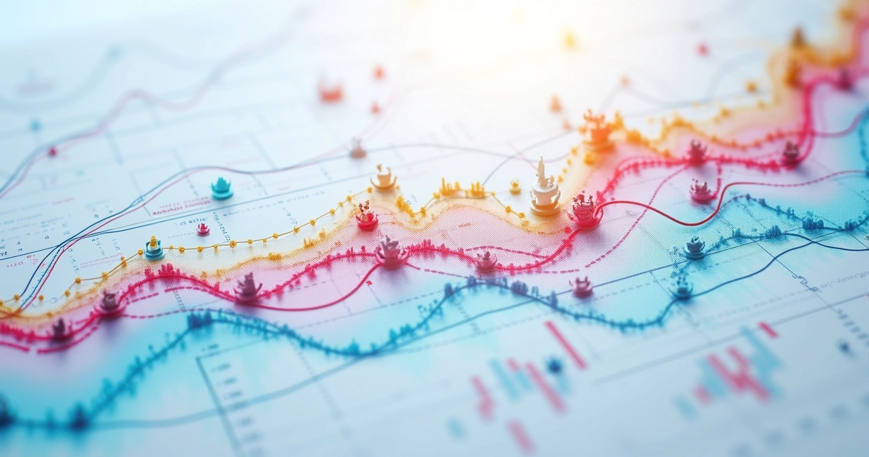 Gráficos coloridos mostrando padrões de sentimentos 