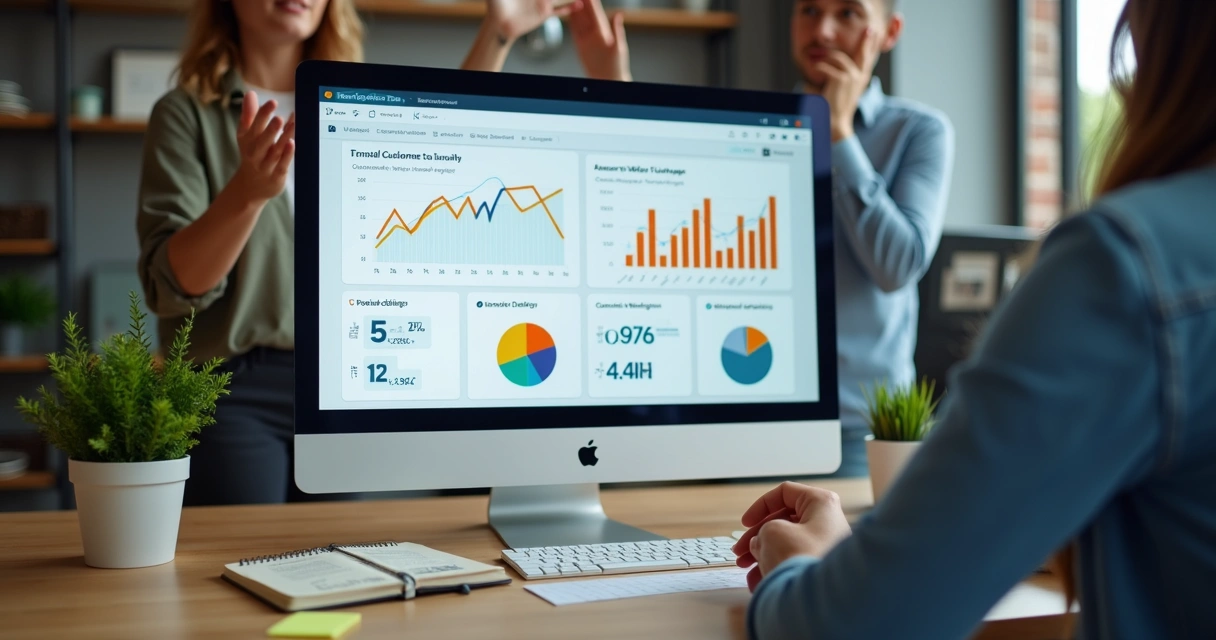 Dashboard com gráficos de pós-venda mostrando fidelização crescente