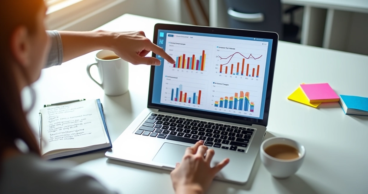 Gráficos de barras e linha indicando evolução positiva dos leads com score alto