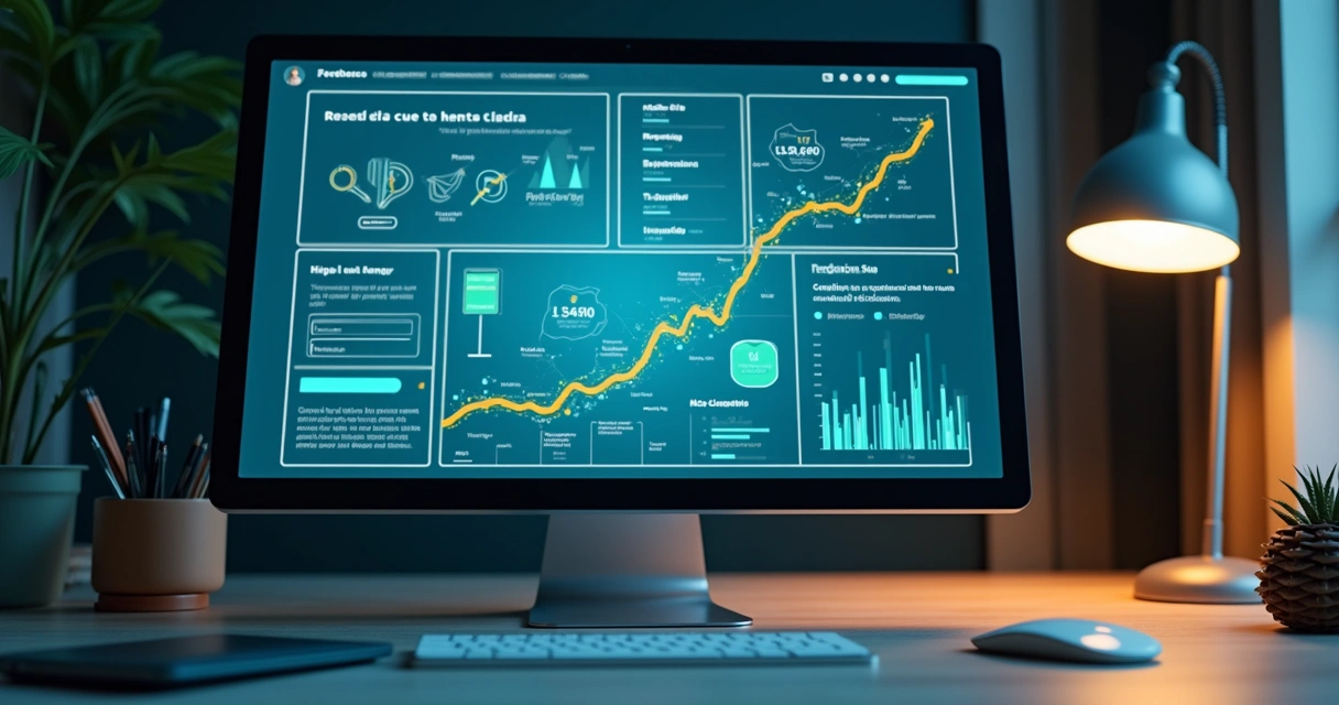 Tela mostrando gráficos de retenção e feedbacks de usuários de tecnologia 