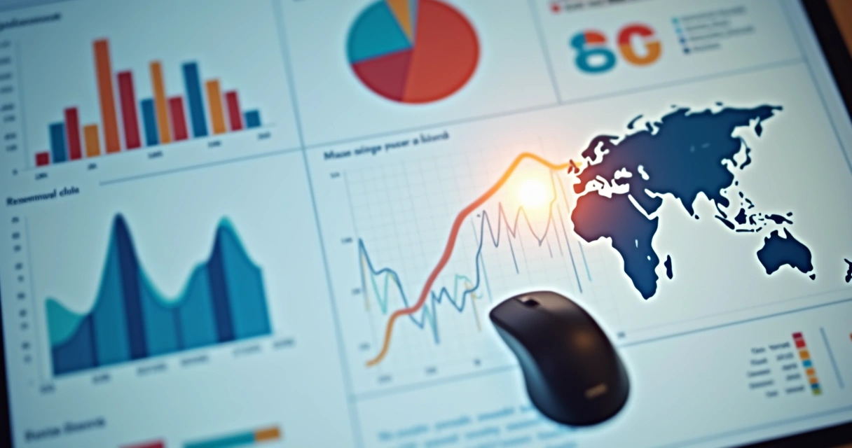 Diferentes tipos de gráficos em tela de relatório 