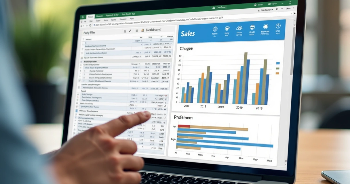Gráficos de vendas por produto e ano em Excel 