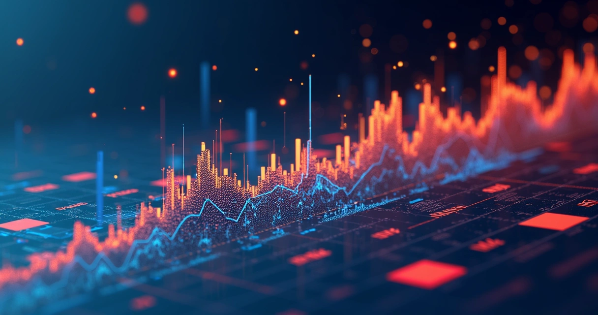 Gráficos de vendas com alta em picos sazonais no painel digital 