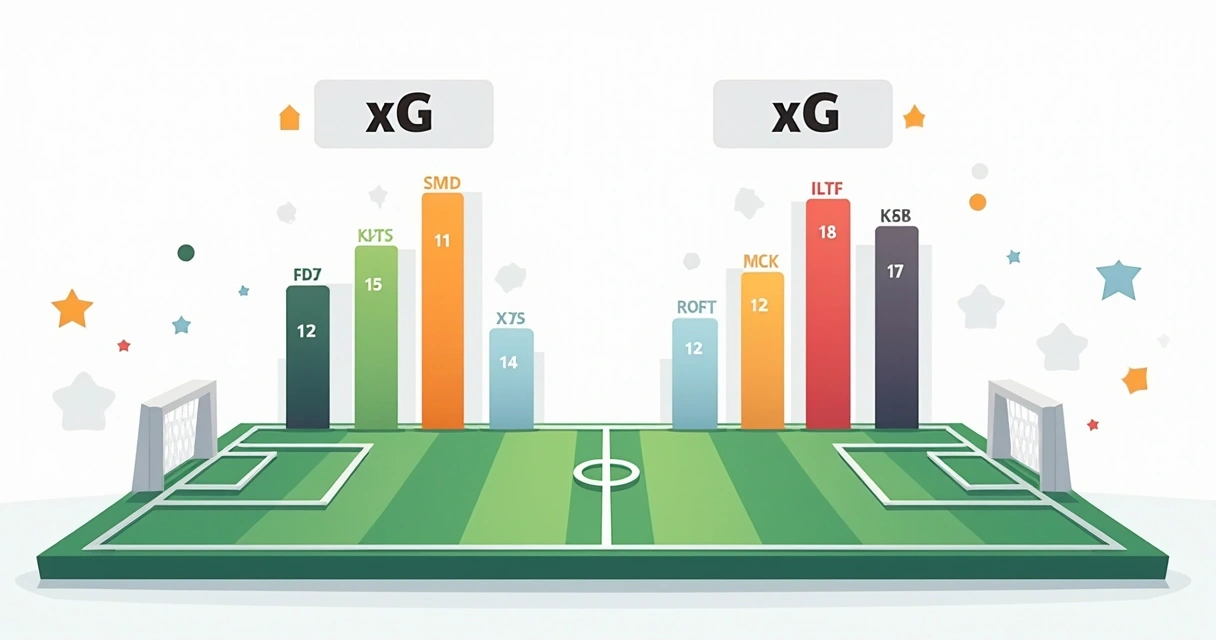 Gráfico comparando xG dos dois times em uma partida de futebol
