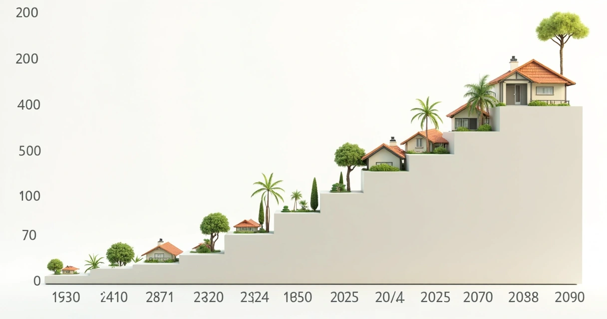 Gráfico da valorização de imóvel residencial ao longo dos anos 