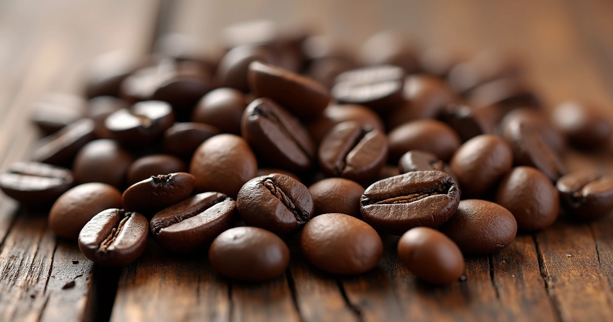 Grãos de café arábica e robusta lado a lado 