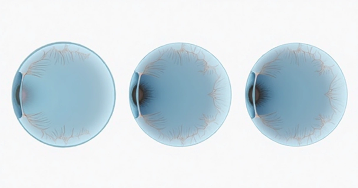 Ilustração comparando diferentes formas da córnea em graus variados do astigmatismo 