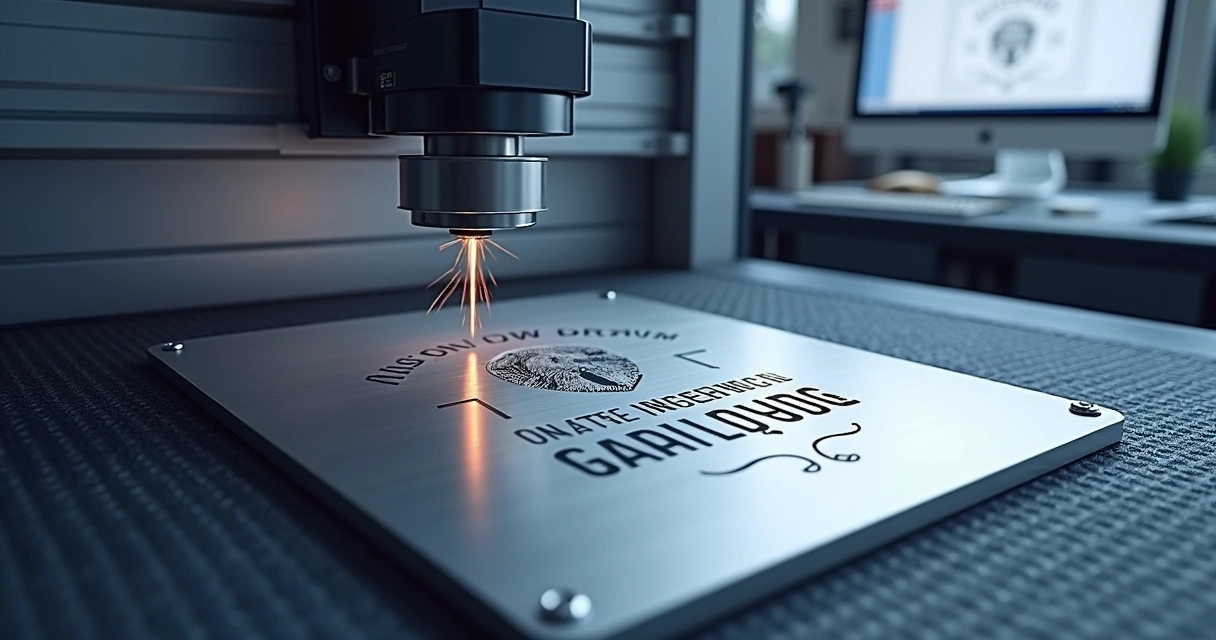 Gravação a laser em placa de inox personalizada 
