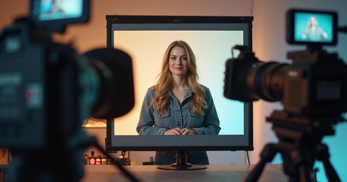 Two cameras recording video from two positions 