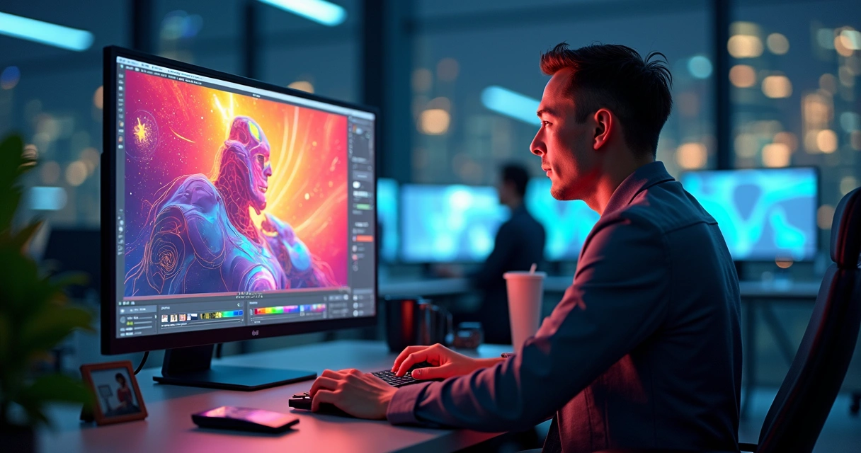 IA criando imagem personalizada em resposta a pedido de usuário 