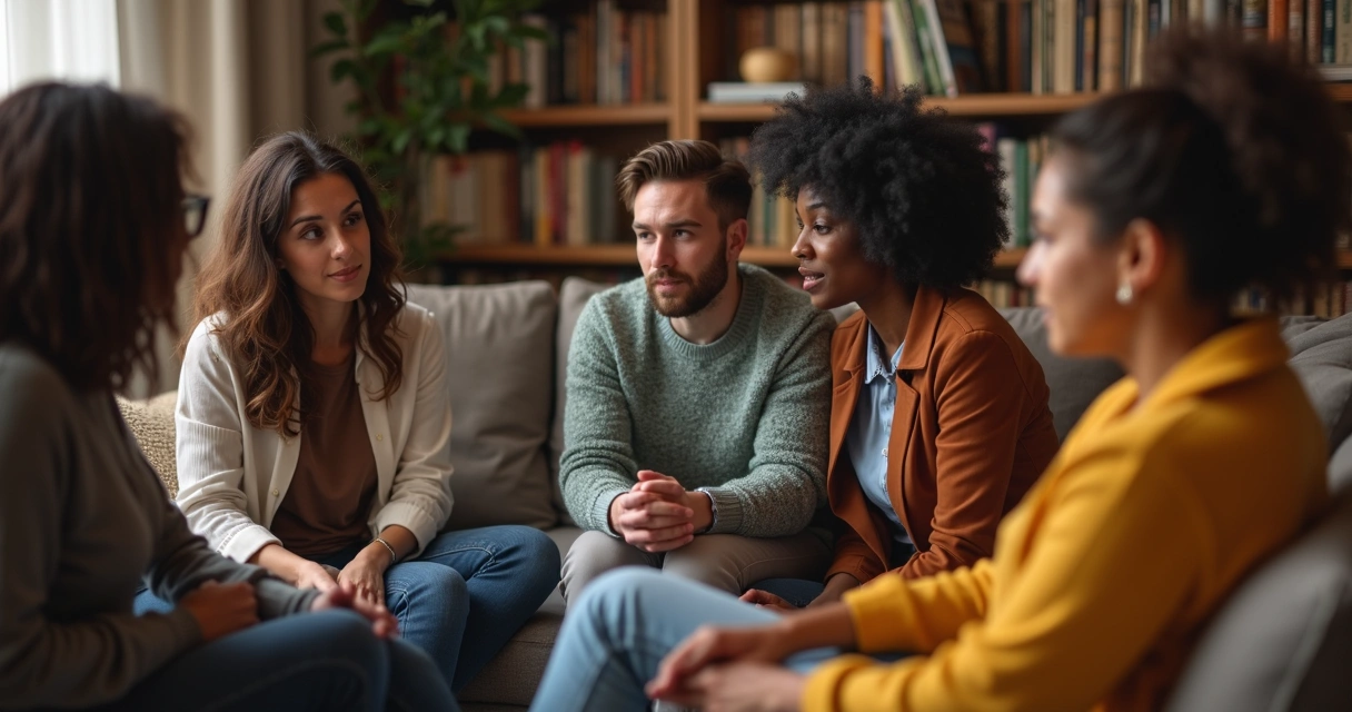 Group in conversation demonstrating active listening 