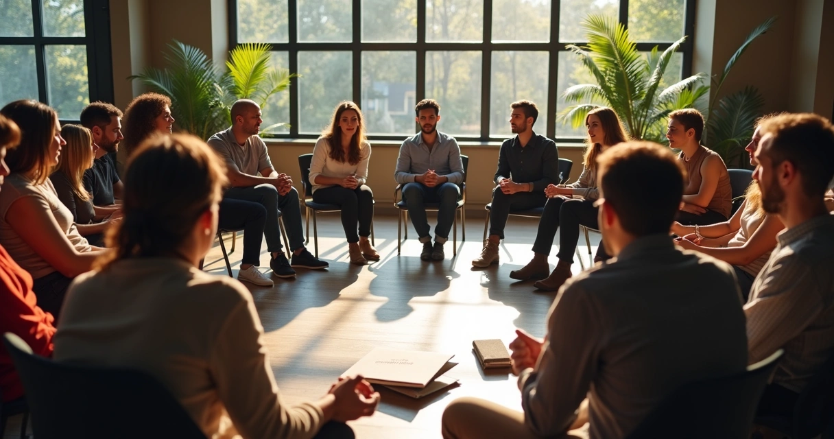 Group discussing a law, showing mixed emotions. 