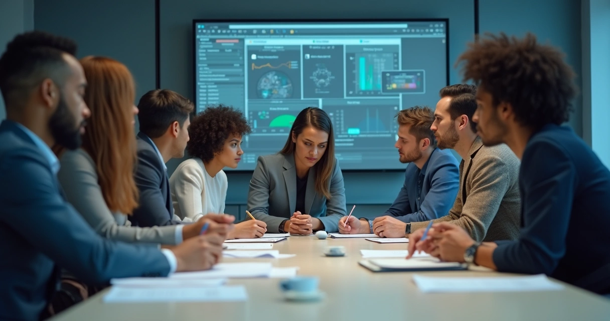 Team members showing mixed emotions during group meeting 