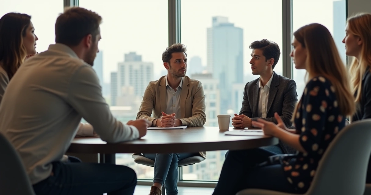 Person noticing subtle emotional manipulation in a group discussion circle 