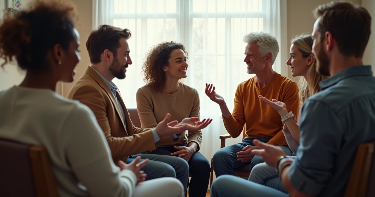 Leadership team in circle offering support to one another
