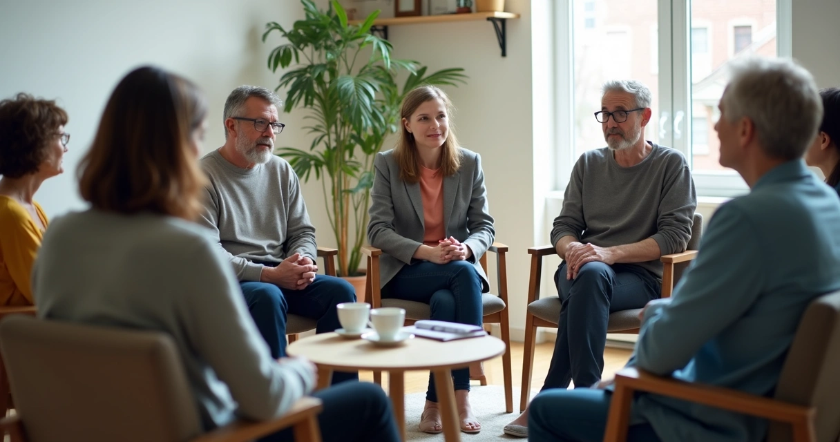 Community meeting with subtle social tension 