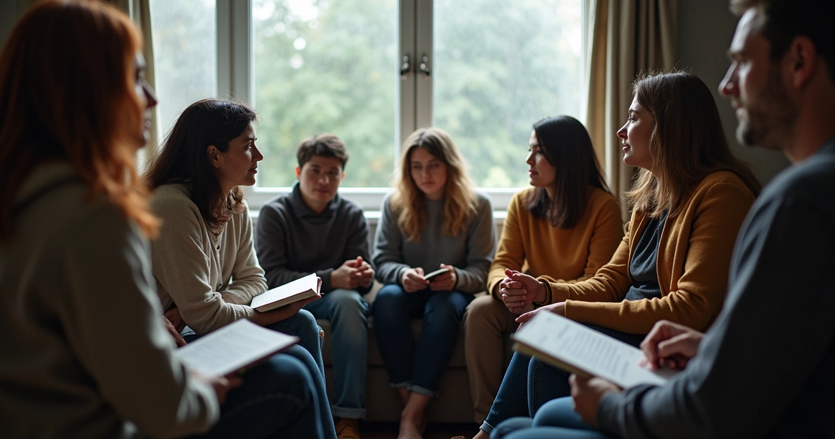 Group circle discussion during crisis 