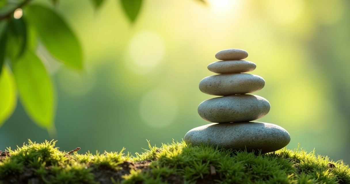 Stacked stones representing emotional growth and balance