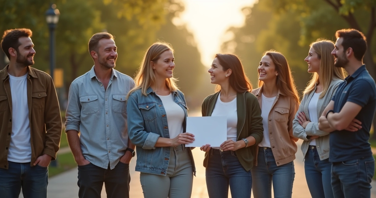 A group of friends reacting differently to one person's new achievements. 