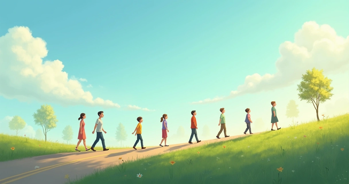 A visual roadmap depicting stages of personal growth and self-discovery 