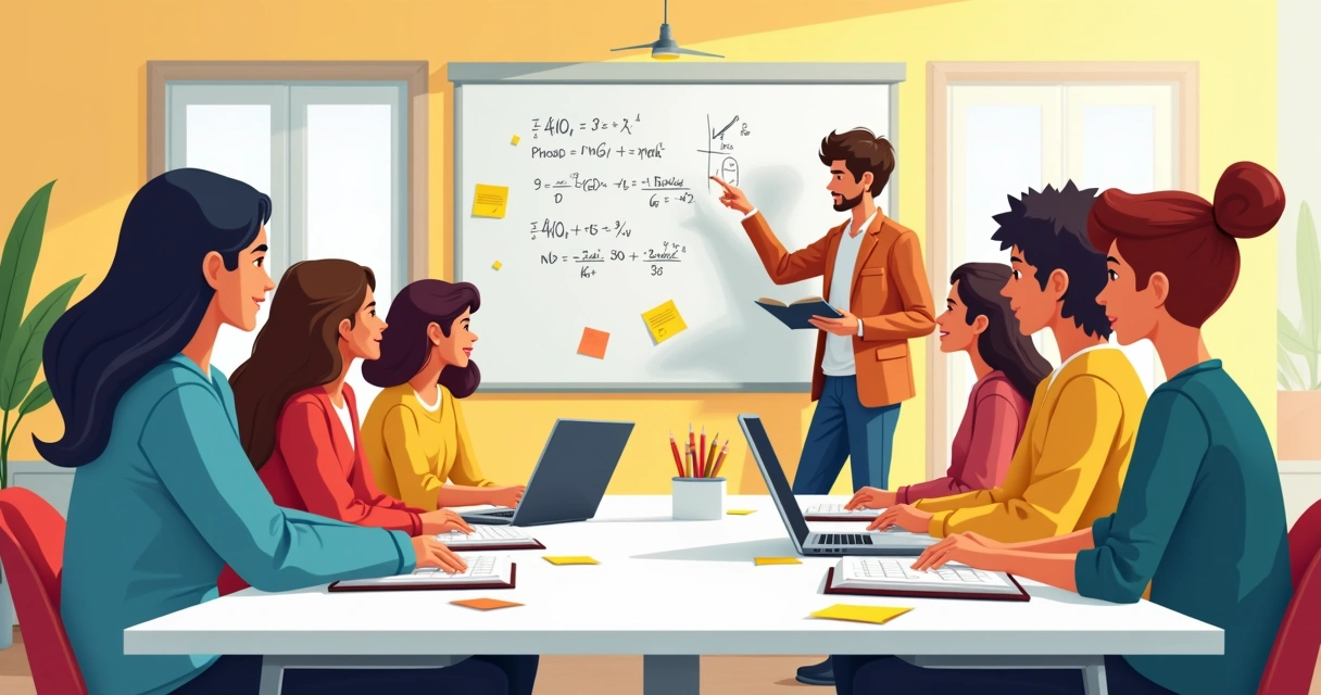 Grupo de alunos estudando juntos em uma mesa 