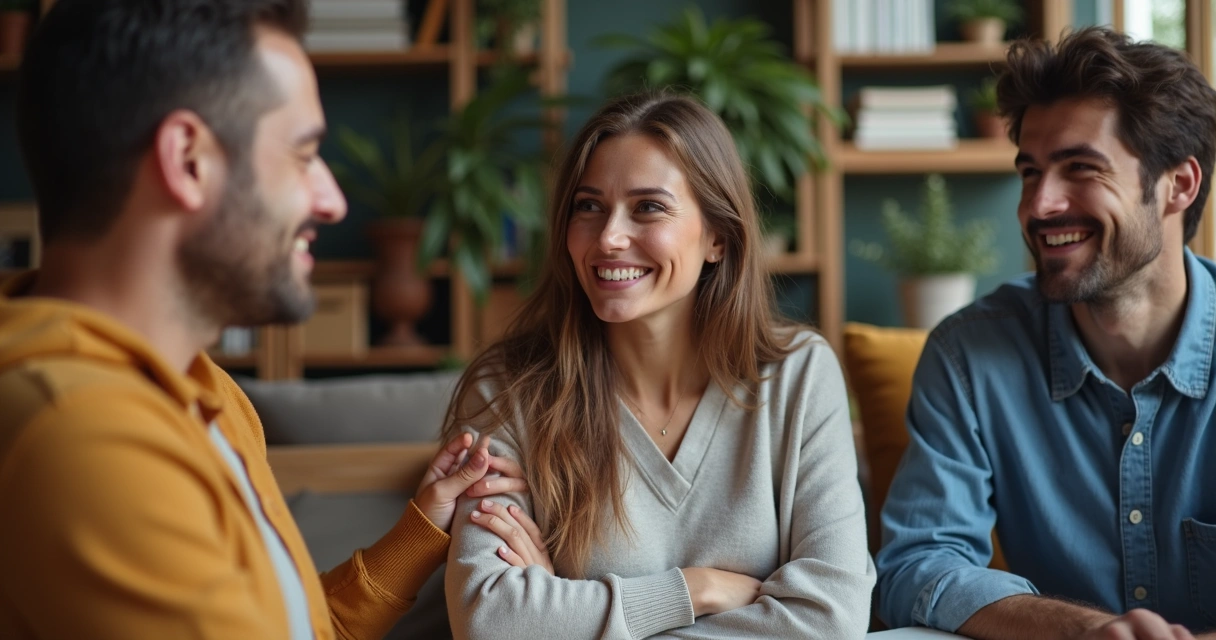 Grupo de colegas incentivando um ao outro em ambiente acolhedor 