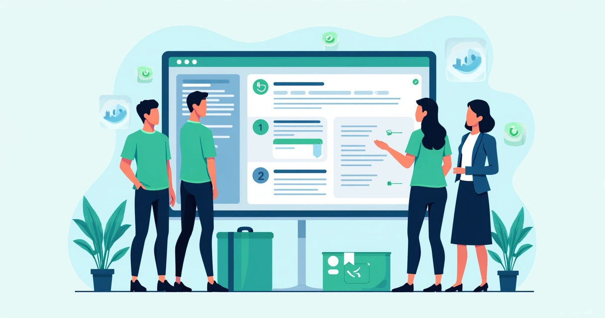 Equipe de campanha reunida configurando listas de WhatsApp 