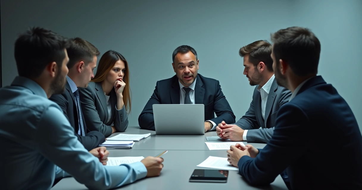 Grupo de colegas de trabalho em discussão acalorada