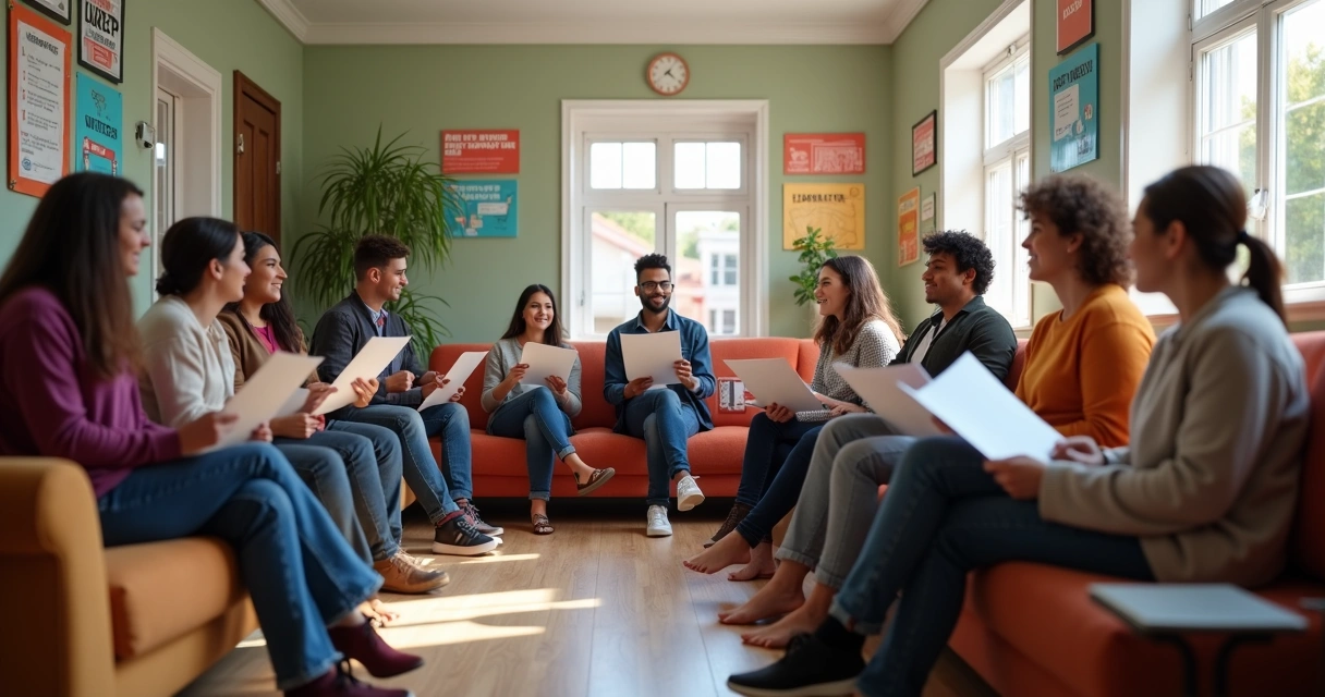 Grupo discutindo sobre PrEP em ambiente comunitário