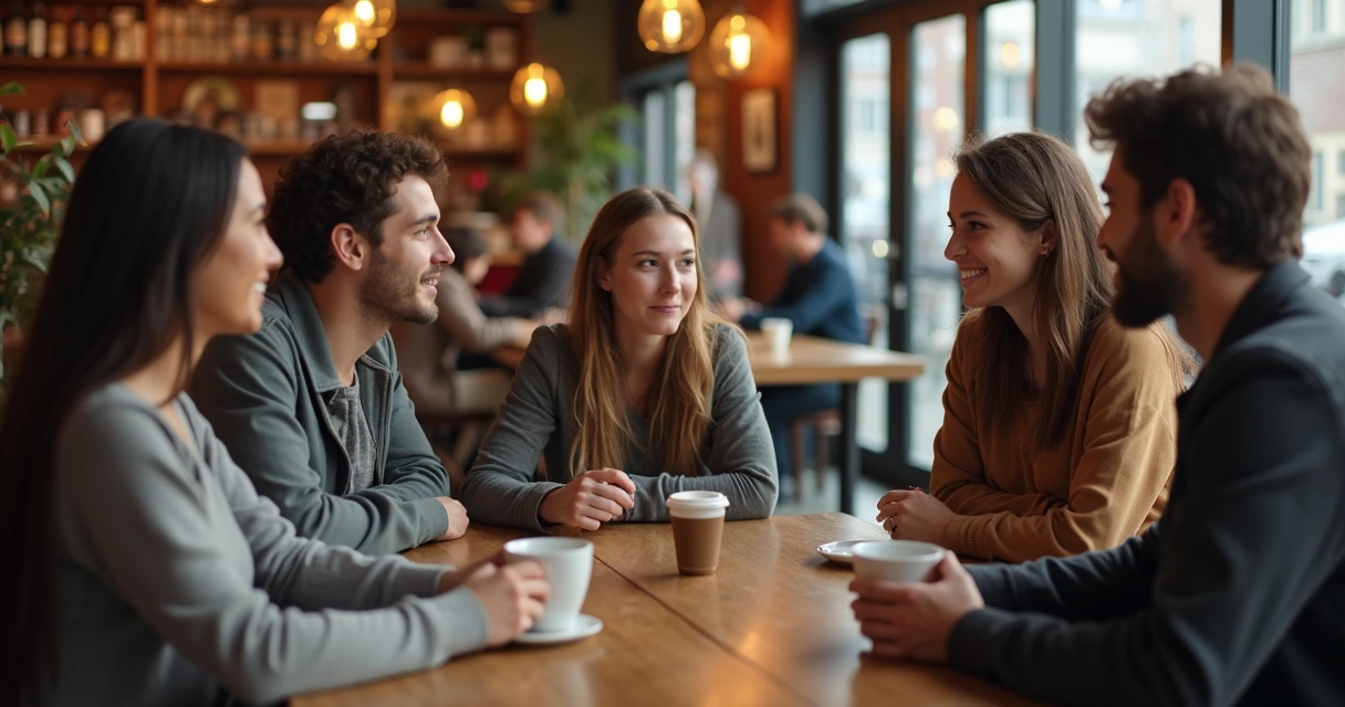 Grupo em conversa lateral enquanto uma pessoa fica isolada