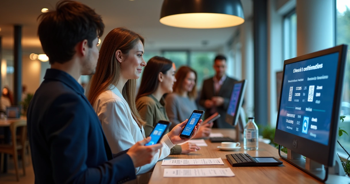 Grupo de convidados de evento reunidos 