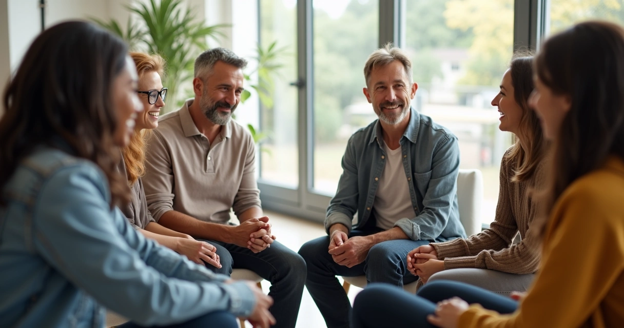Personas dialogando en círculo demostrando empatía 