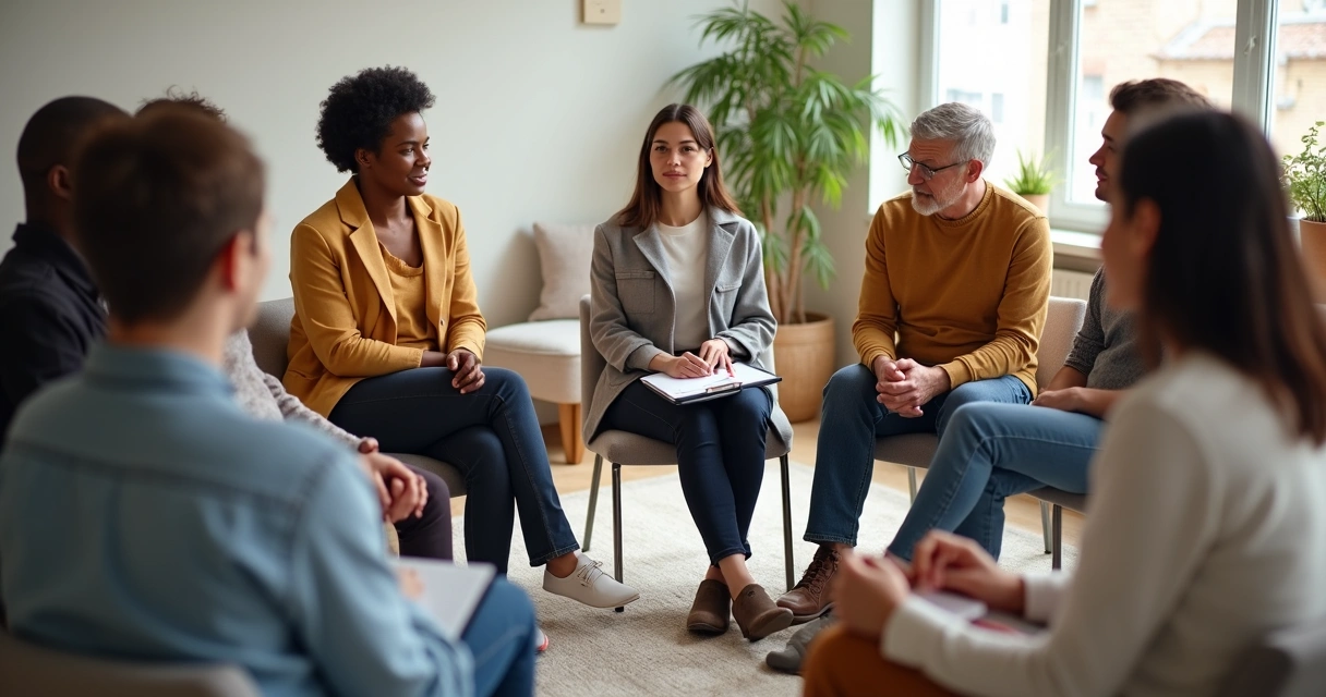Grupo de pessoas em círculo realizando diálogo reflexivo e respeitoso