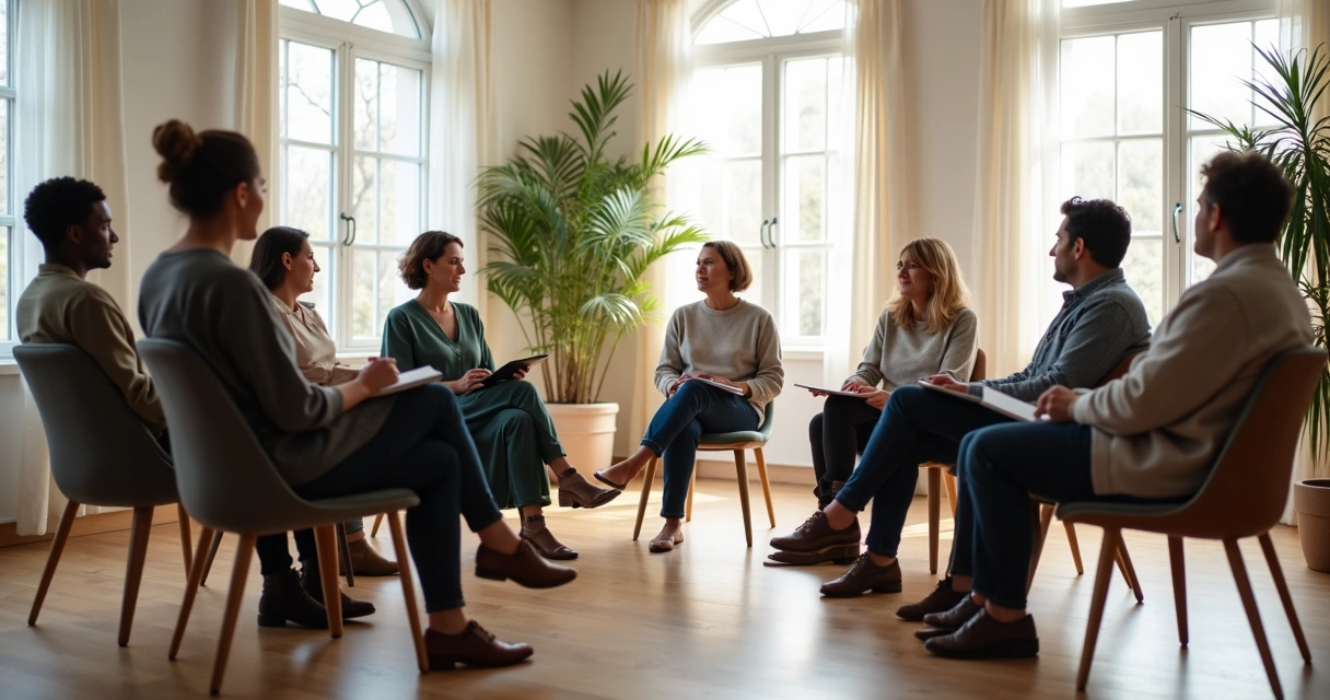 Grupo em roda praticando escuta e diálogo respeitoso