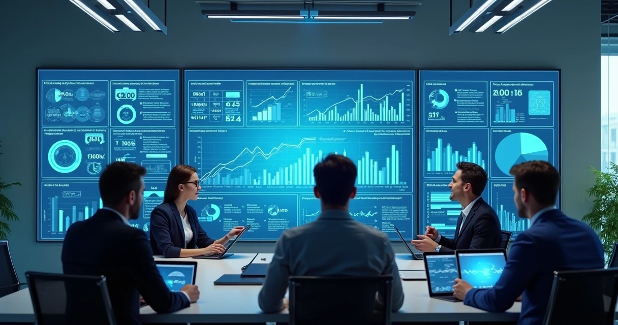 Tela de dashboard com vários gráficos financeiros de diferentes empresas 