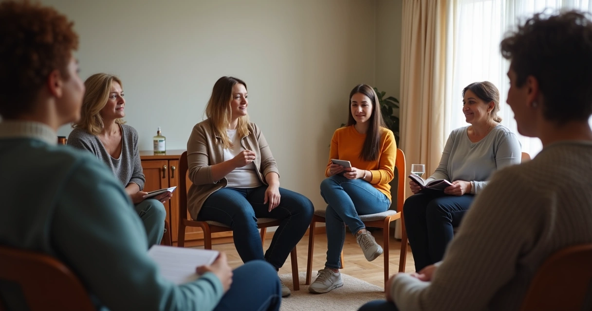 Grupo de personas reunidas en escucha atenta