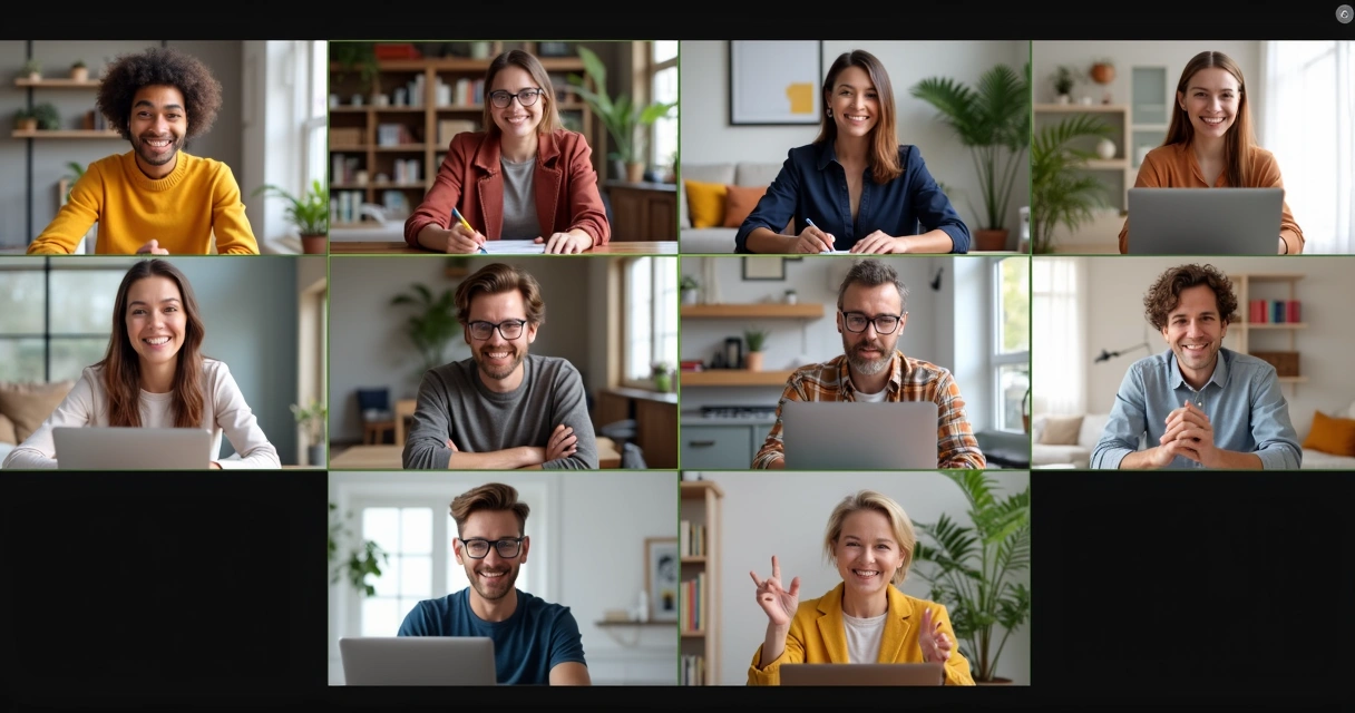 Participantes em grupo focal online discutindo em videoconferência 