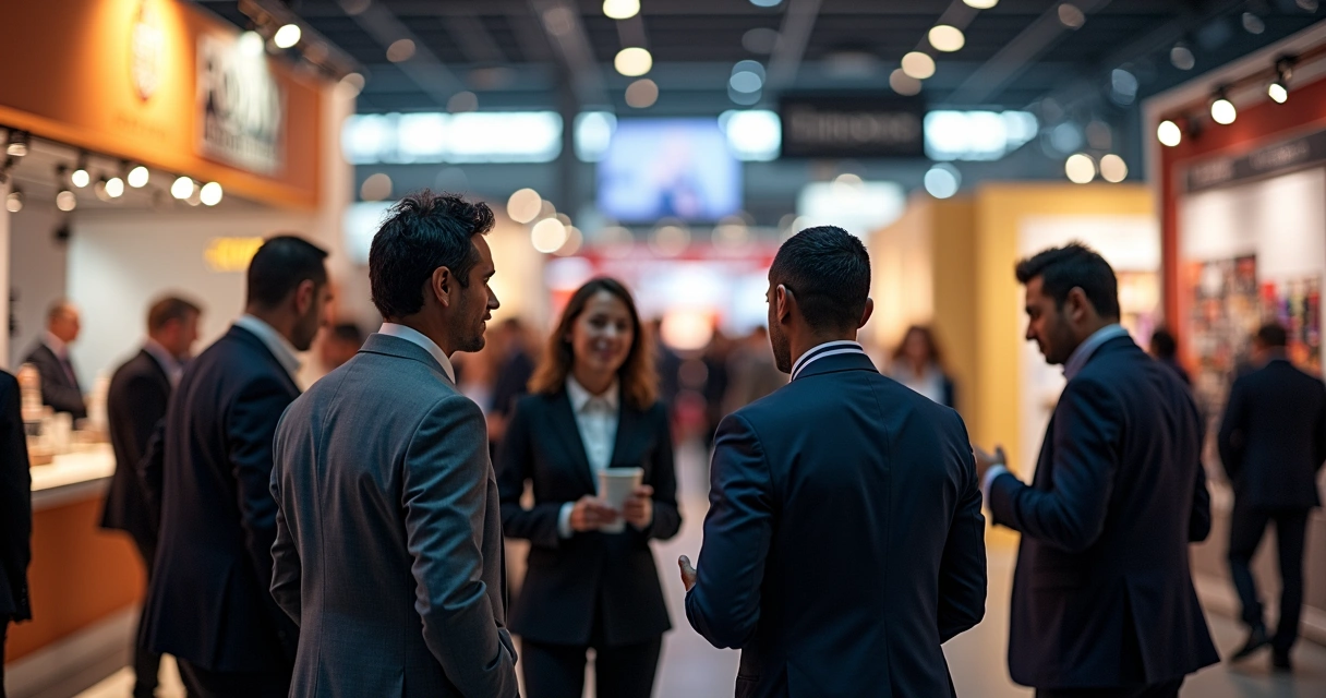 Grupo de empresários brasileiros em visita guiada na feira em Chicago 