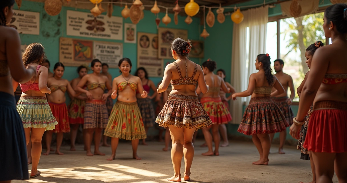 Grupo participando de oficina cultural de dança em Ilhéus 