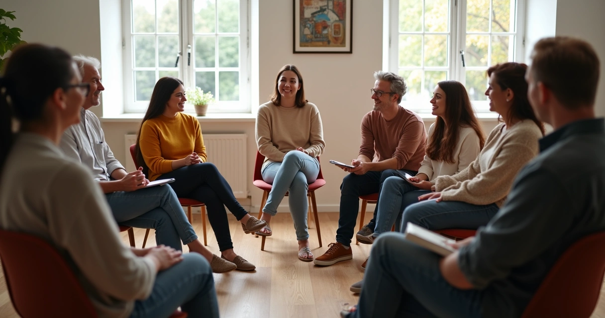 Encontro de grupo de apoio emocional para pacientes oncológicos 