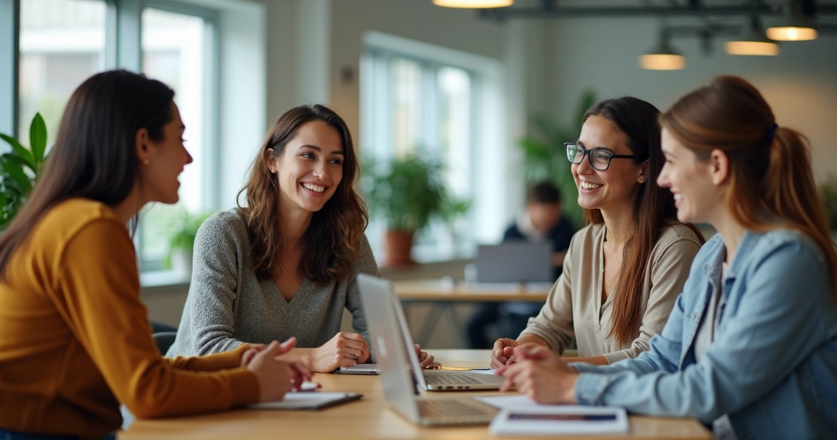 Grupo de personas interactuando, algunas con gestos de simpatía y otras mostrando empatía visible