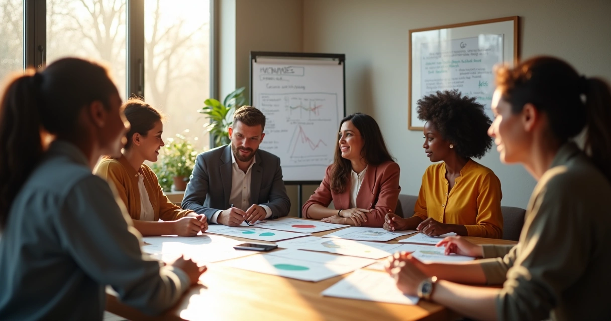 Grupo de pessoas debatendo cidadania em uma mesa redonda