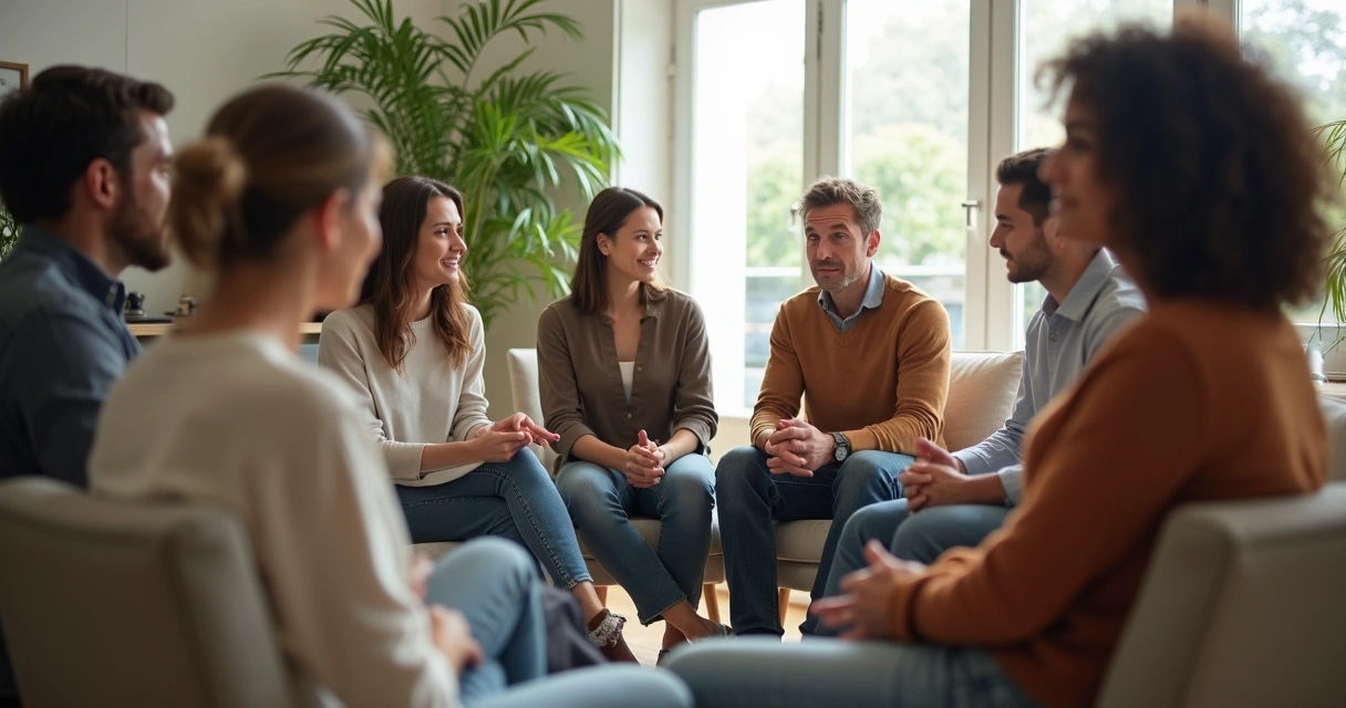 Grupo de pessoas sentadas em círculo praticando escuta consciente