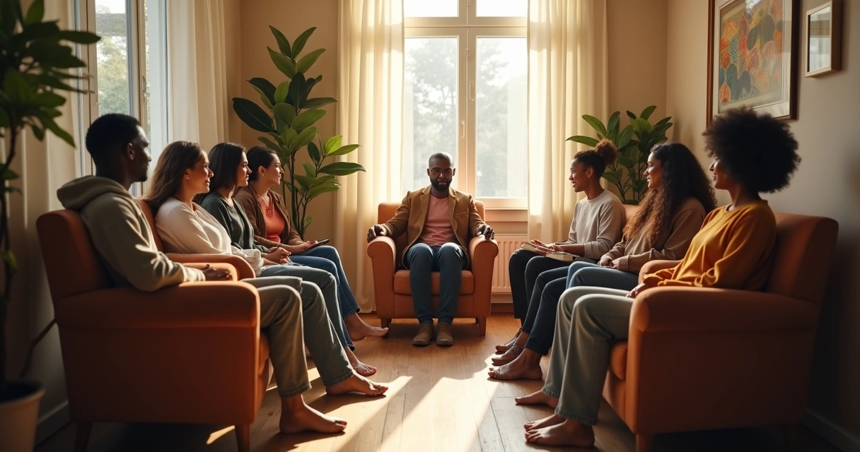 Grupo reflexivo dando apoio a pessoa