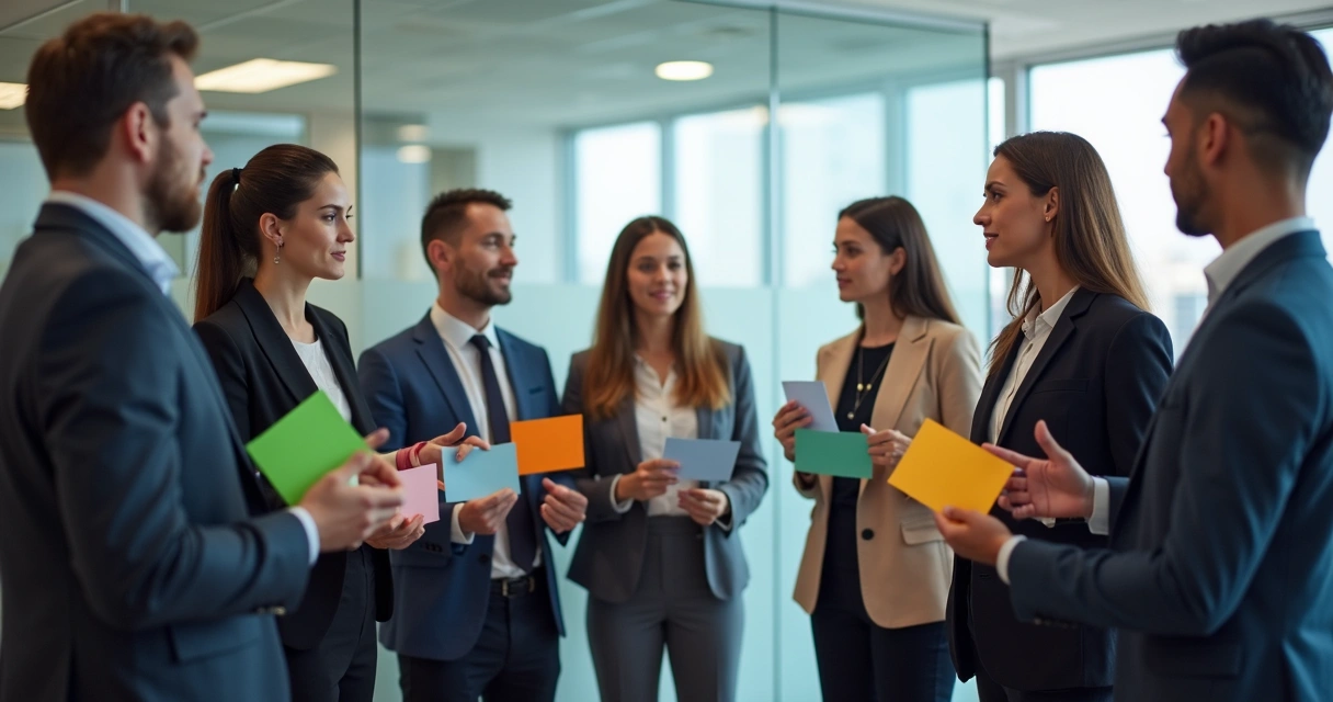 Grupo de personas participando en una dinámica organizacional
