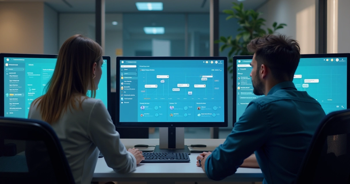 Administrador analisando painel digital de grupo WhatsApp